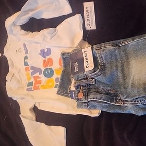 Toddler girl 2 pcs jean and top size 2t brand new